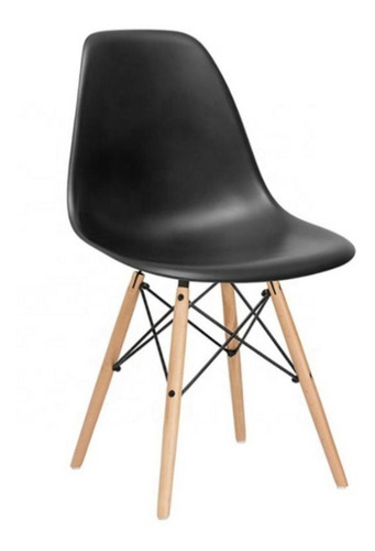 Imagen 3 de 3 de Comedor Mesa Vidrio 120x80 Con 4 Sillas Eames Negras