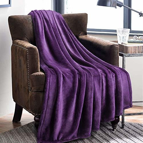 Manta Bedsure De Forro Polar Microfibra Ligera Color Purpura