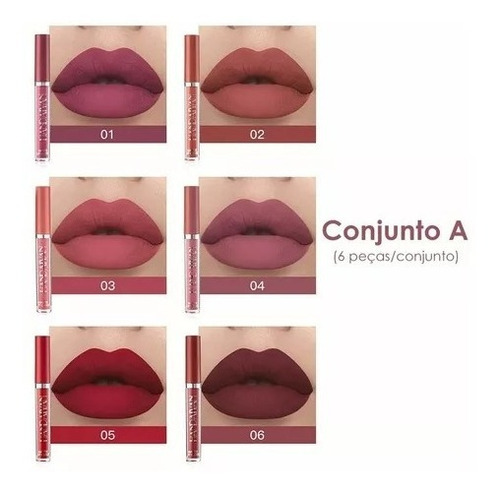 Kit de lápiz labial líquido mate cosmético de larga duración Handaiah