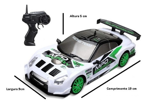 Skyline Gtr R35 Drift Rc Carrinho Controle Remoto 4x4+aces Cor Branco