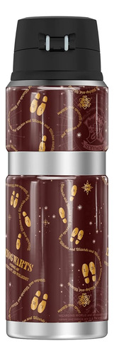 Termo Botella Harry Potter Footprint Pattern Thermos Acero Guinda