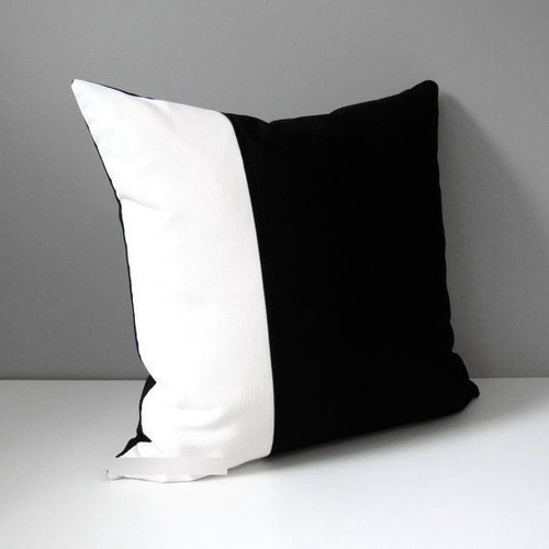 Funda For Cojin Blanco Y Negro Velvet Con Cierre