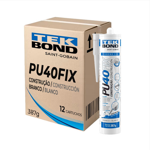 Silicone Adesivo Selante Pu 40 Fix 387g Construção Kit C/12