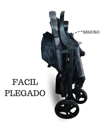 Carriola Para Bebé De Mango Reversible Negro Negro