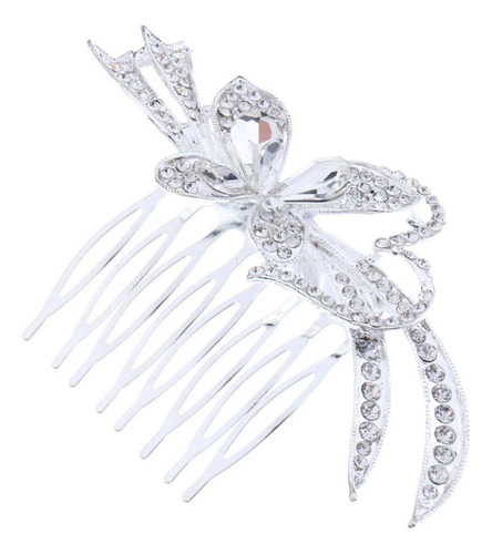 Elegante Boda Cristal Nupcial Pinza De Cabellero Mariposa