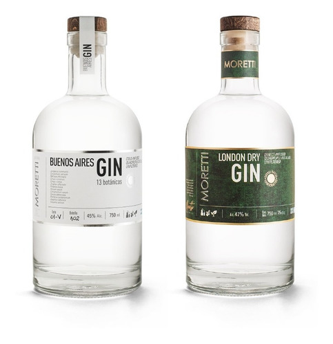 Coleccion Gin Destileria Moretti Buenos Aires + London Dry