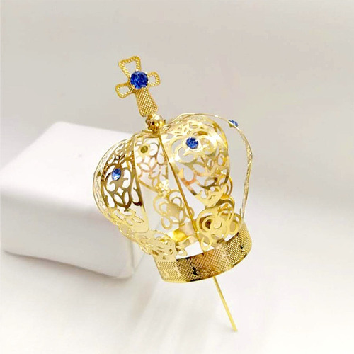 Pingente Divinário Folheados A Ouro Com Pedras Sintéticas Y Desenho Do Religioso Com 55mm De Diâmetro - 172.7mm De Comprimento X 80mm De Altura - Dourado Polido