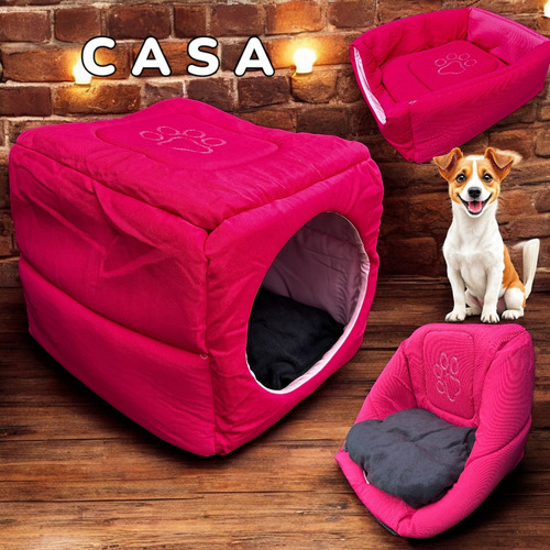 Cama Casa Sofá 3 En 1 Chica Para Perros Y Gatos - Resistente
