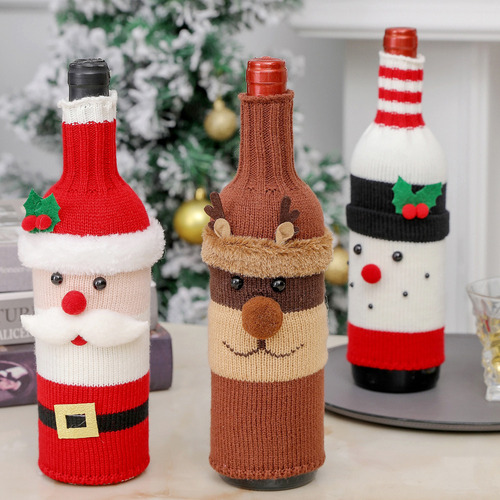 Conjunto De Garrafa De Vinho De Natal 3pcs, Conjunto De