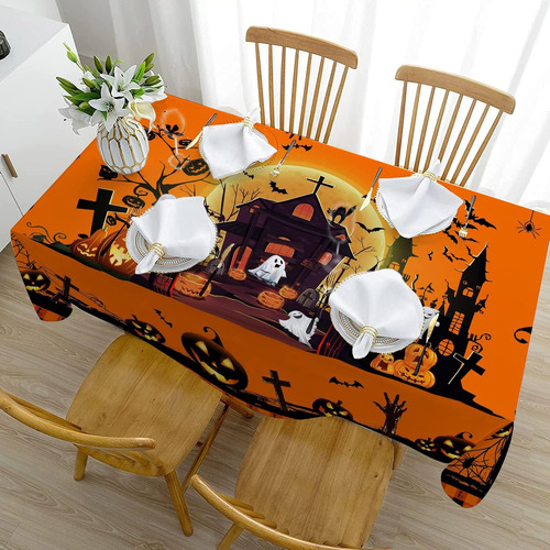 Mantel De Halloween, Mantel De Halloween Para Mesas Rectangu