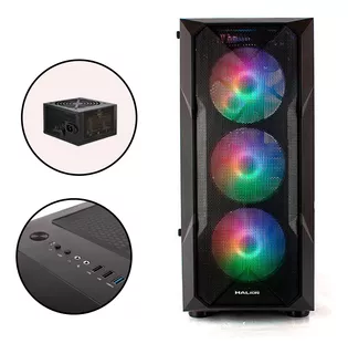 Case Gamer Halion Stucka Cr11 Negro 500w Malla 4x Rainbow