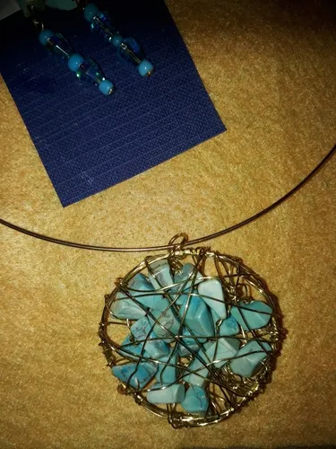 Collar Y Zarcillos En Piedras