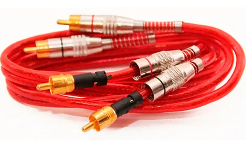 Imagem 2 de 3 de Kit 4 Cabos Rca 1 Metro Tech One Blindado Vermelho