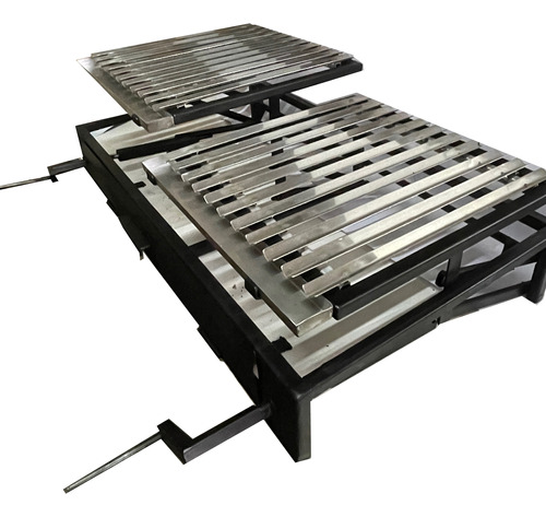 Parrilla Quincho 100cm X 55cm Doble Elevación Acero Inox