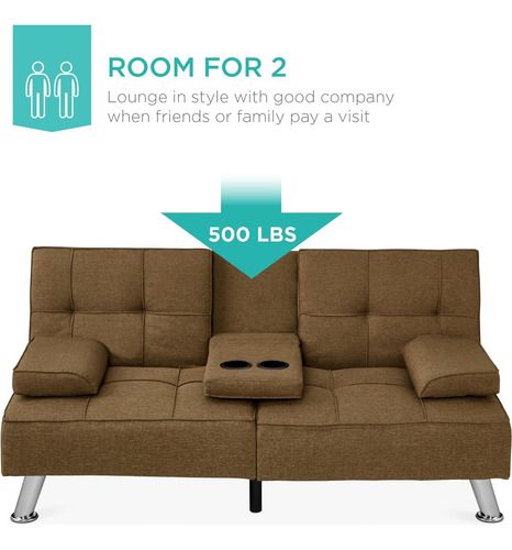 Sofa Cama C Reposa Brazos/portavasos Cafe Moderno Reclinable
