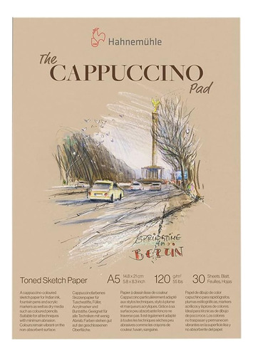 Bloco Hahnemuhle The Cappuccino Pad A5 Pequeno 30 Folhas