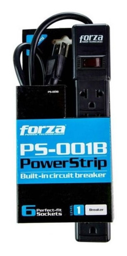 Regleta De 6 Tomas Forza Negro (ps-001b)