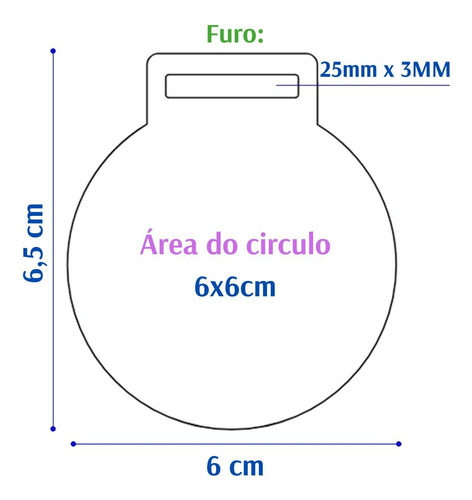 Medalha De Acrílico Redonda 3mm Lisa Kit 50 Un 6cm