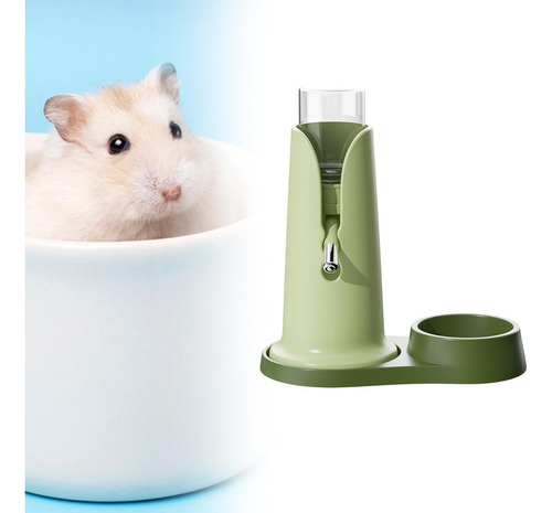 Dispensador De Agua Para Hámster Con Soporte, A Verde