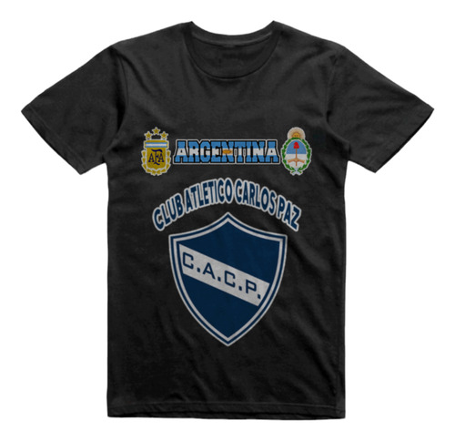 Remera Infantil Negra Club Atletico Carlos Paz Cordoba