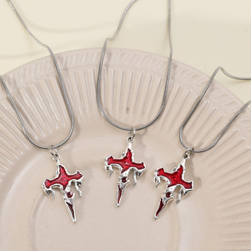 Collar Con Forma De Corazón Con Forma De Estrella Roja Para