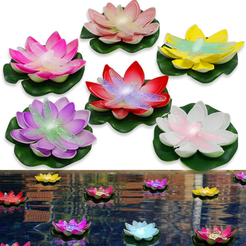 Loguide Luces Flotantes Para Piscina, Lámpara Led De Flor De