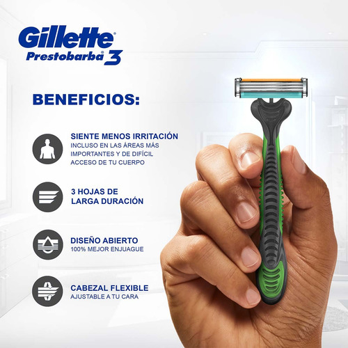 Rastrillos Gillette 3 Uds + Old Spice Body Spray 93 Ml