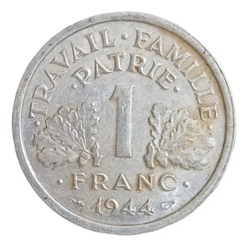 Moneda Francia Vichy 1944 Etat Francais 1 Franco W W I I