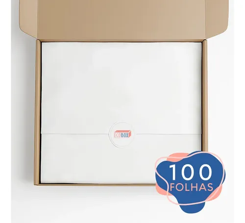 Papel de Seda Branco 50x70 cm 100 Folhas Eco Box