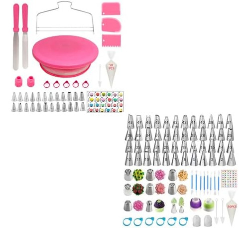 Kit De Decoración De Pasteles De 90 Piezas Y Juego De 130 Bo