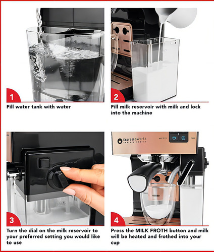 Máquina De Café Expreso, Latte Y Capuchino, 10 Piezas Todo E