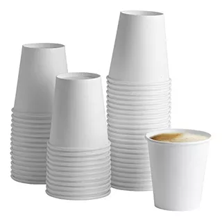 [100 Pack] 10 Oz. White Paper Hot Cups Coffee Cups