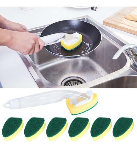 Un Cepillo Automático Para Detergente Líquido Con Mango Larg