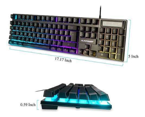 Kit de teclado y mouse gamer FlagPower FPCP-KBD-003