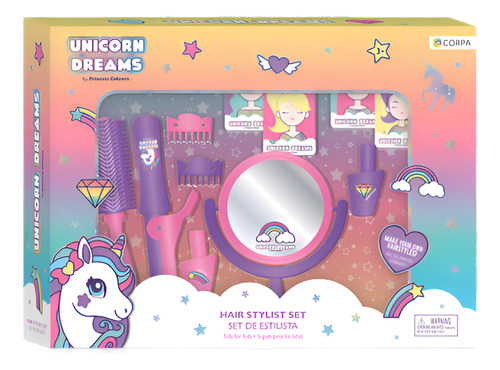 Juego Infantil Estilista Set Completo Caja Mediana Unicornio