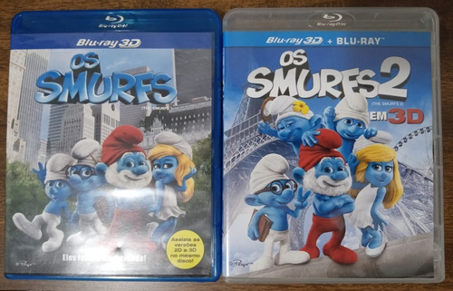 Imagem 1 de 3 de Os Smurfs 1 E 2 - 2d/3d - Blu-ray