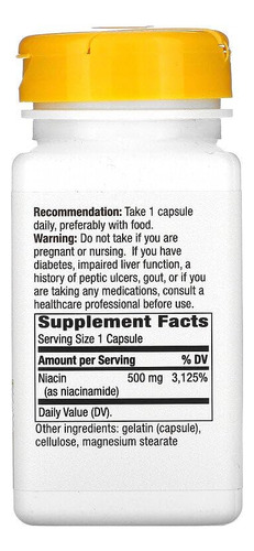 Nature's Way Niacinamida 500 Mg 100 Cápsulas