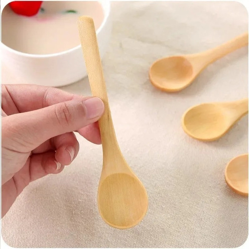 Set 6 Cucharas Bambú Reutilizable Cucharita Pebre Dip Salsas