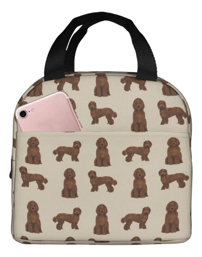 Lonchera Reutilizable Diseño Labradoodl Para Perro Chocolate