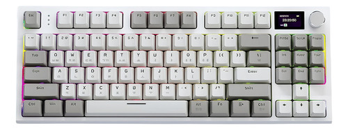 Teclado Mecânico Attack Shark K86 Com Tela Rgb Trimode Cinza Cinza Inglês Us