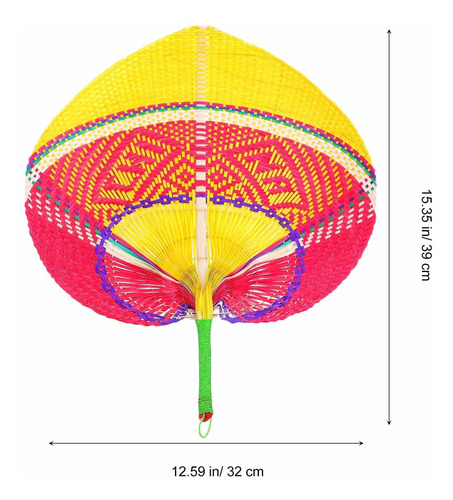 Vicasky Abanico Tejido Ventilador Etnico Palma Para Dama