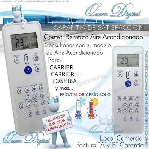 Control Remoto Aire Acondicionado Para Toshiba Surrey Carrie