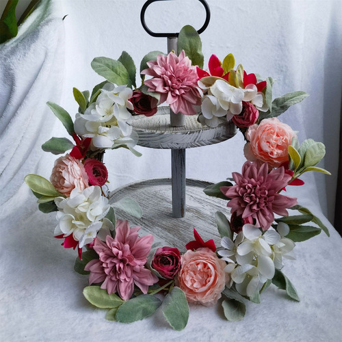 R Wreath New Hortensia Floral Colgante Para Puerta Con Forma