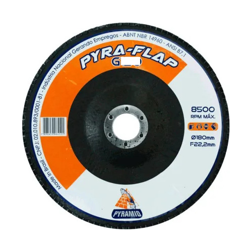 Flap Disc 7 G060 Concavo Zirconado C/5 Peças Pyramid