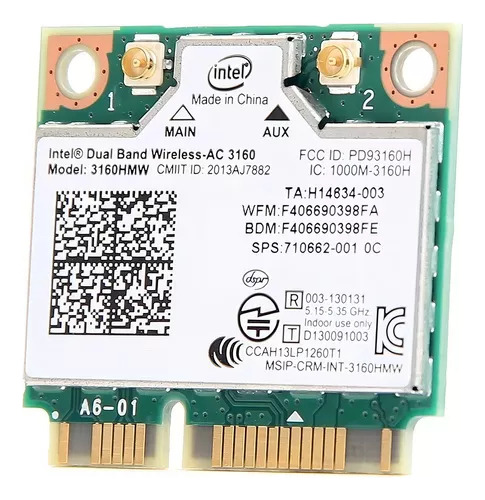 Placa Wifi 5ghz Intel Dual Band Para Notebook Asus S400c