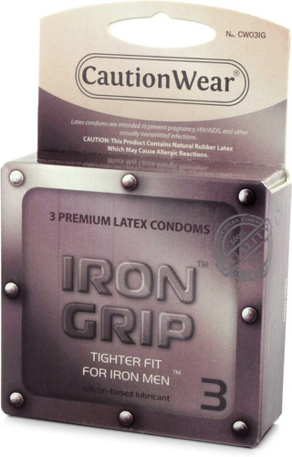 Condones Caution Wear Iron Grip Mas Chicos 48 Piezas