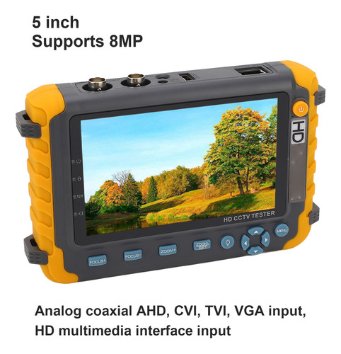 Probador De Vídeo Analógico Cctv De 5 Pulgadas, 8 Mp, Vga Hd