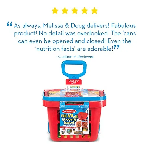 Set Grocery Basket Play Melissa & Doug Fill & Roll, 11 Pieza