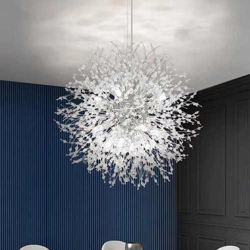 Candelabro De Cristal Cromo Luz Blanca Cromo