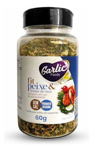 Mix Temperos Secos Garlic Foods Fit Peixes 60g Sem Glúten